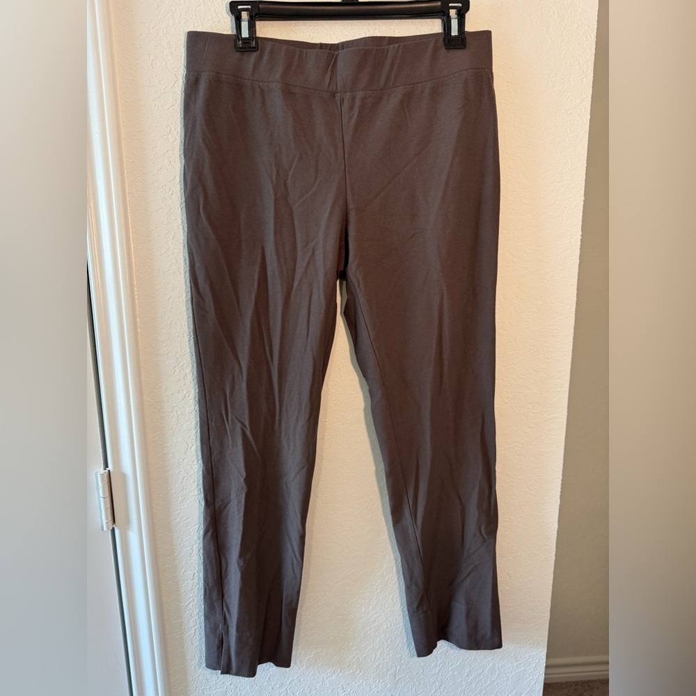 Eileen Fisher Ankle Knit Pants Womens Medium Brown Stretchy Comfort Office Wear